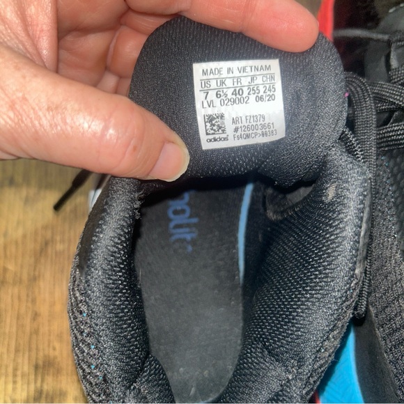 Adidas Basketball shoes‎ [unisex] Court Vision 2 J Size 7 Black White Blue - Picture 8 of 10